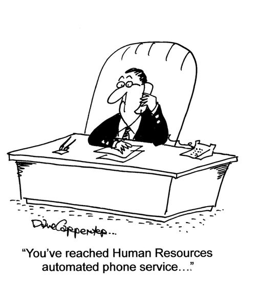 'You've reached Human Resources automated phone service...'