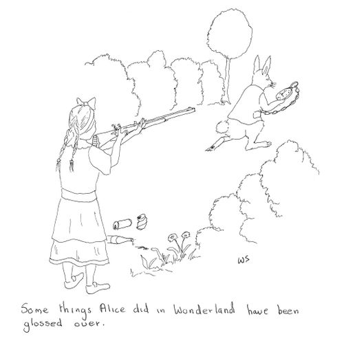 Some things Alice did in wonderland have been glossed over.