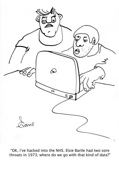 'Ok, I've hacked into the NHS. Elsie Bartle had two sore throats in 1973; where do we go with that kind of data?'