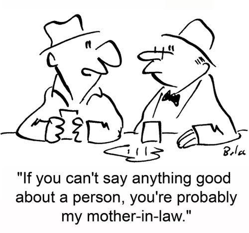 'If you can't say anything good about a person, you're probably my mother-in-law.'