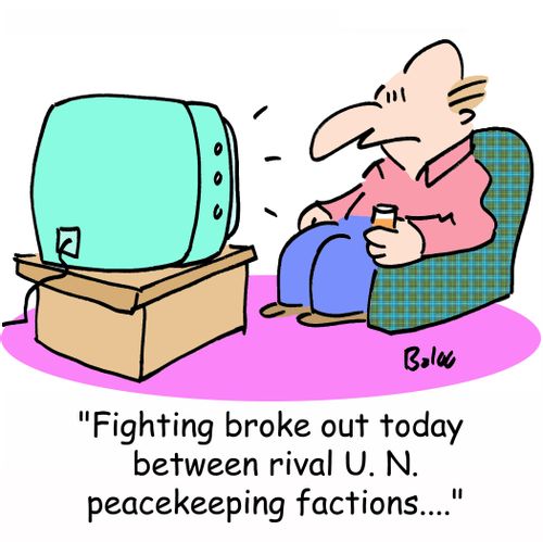 'Fighting broke out today between rival U. N. peacekeeping factions....'
