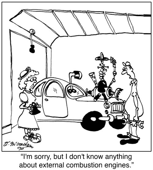 'I'm sorry, but I don't know anything about external combustion engines.'