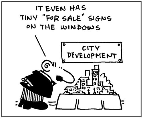 'It even has tiny for sale signs on the windows.'