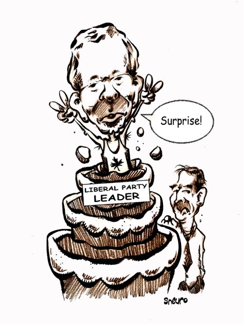Stephane Dion Pops Out of Birthday Cake.