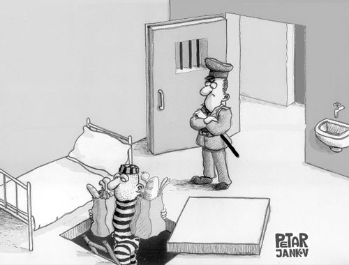 Burglar pops out for shopping.