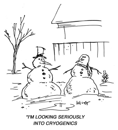 'I'm looking seriously into cryogenics.'