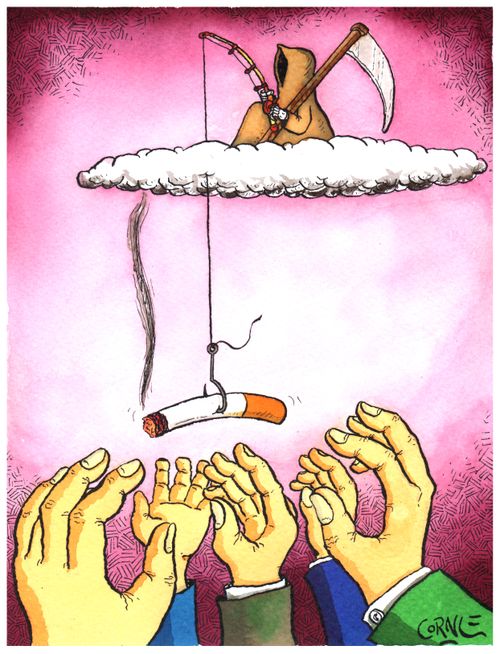 Colour Version: Grim Reaper Fishing for Smokers