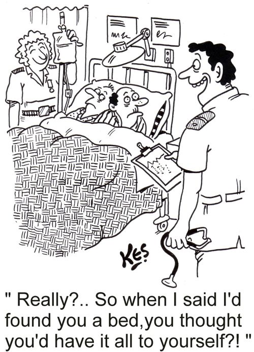 'Really? ..So when I said I'd found you a bed, you thought you'd have it all to yourself?!'