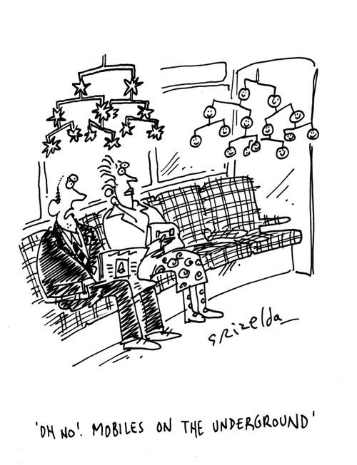 "Oh no! Mobiles on the underground."
