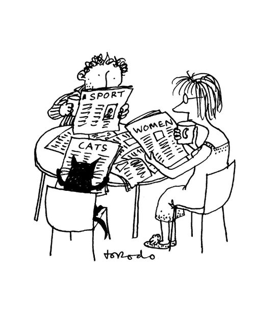 Newspaper readers.