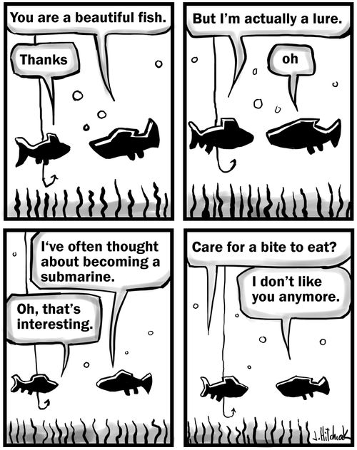 The troubles of being a single fish.