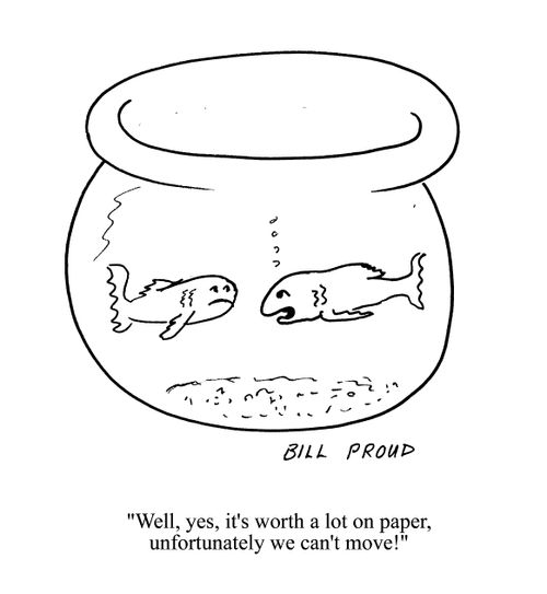 'Well, yes, it's worth a lot on paper,unfortunately we can't move!'