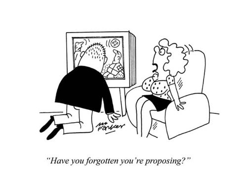 "Have you forgotten you're proposing?"