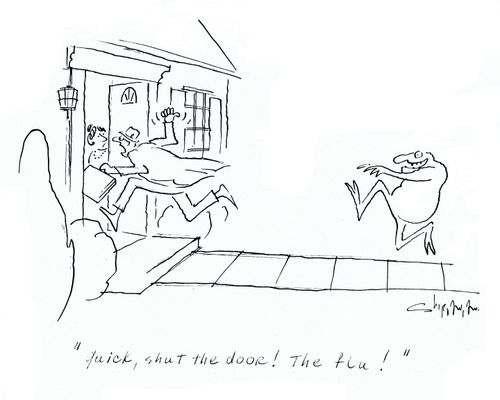 'Quick, shut the door! The Flu!'