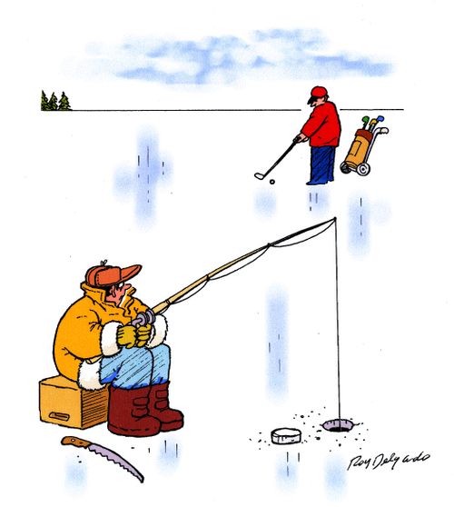 Playing golf in Antarctica.