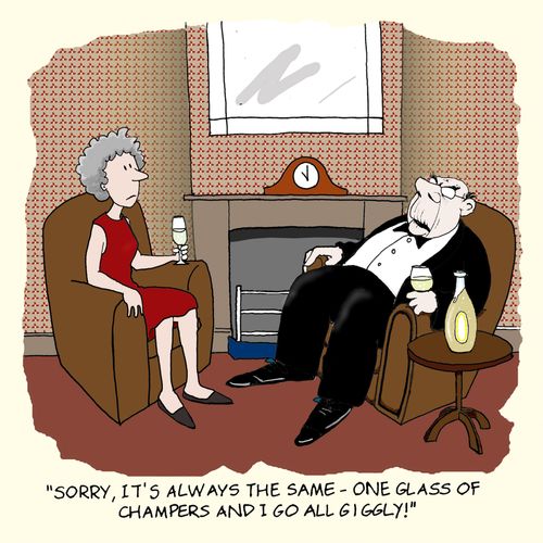 'Sorry, it's always the same - one glass of champers and I go all giggly!'