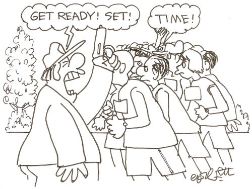 'GET READY!  SET!...'TIME!' 