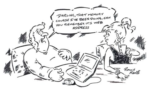 'Darling, that memory course I've been doing, can you remember its web address.'