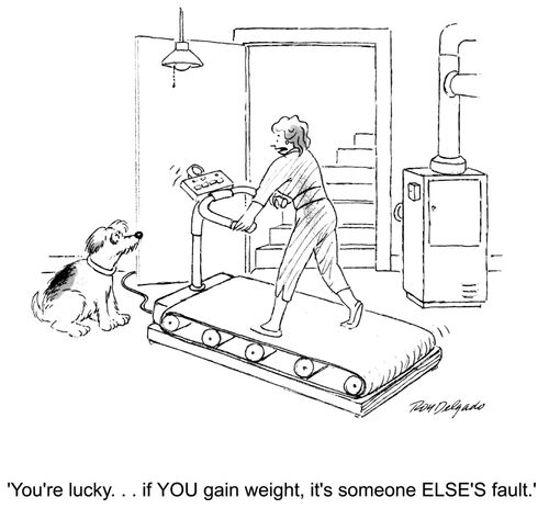 'You're lucky... if you gain weight, it's someone else's fault.