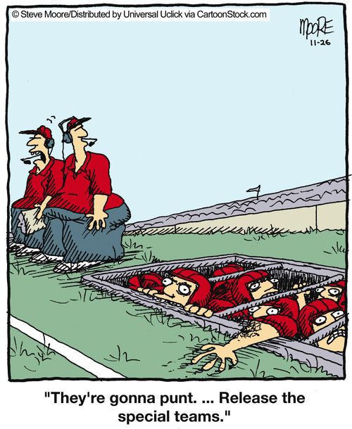 'They're gonna punt. ... Release the special teams.'