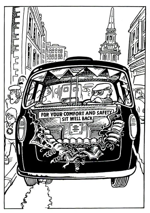For your comfort and safety sit well back.