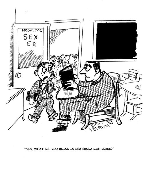 'Dad, what are you doing in sex education class?'