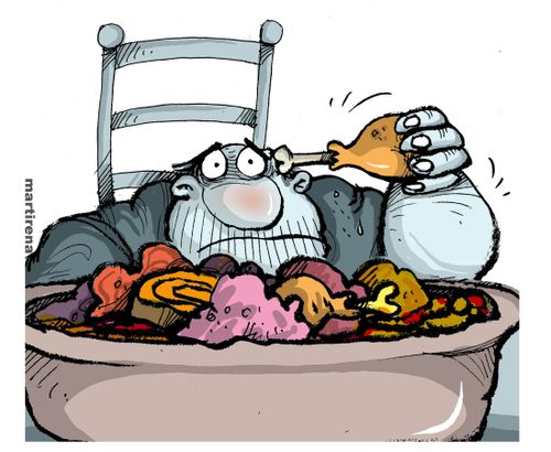 Suicide by overeating.