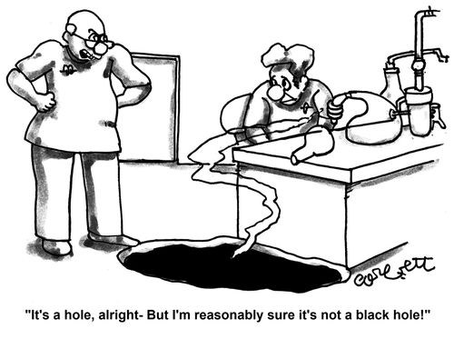 'It's a hole, alright - but I'm reasonably sure it's not a black hole!'
