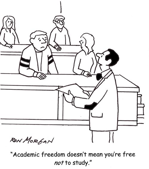 'Academic freedom doesn't mean you're free not to study.'