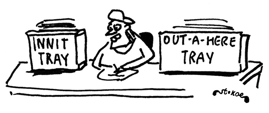 Innit Tray and Out-A-Here Tray.