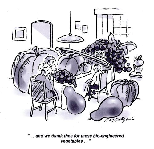 '..and we thank thee for these bio-engineered vegetables..'