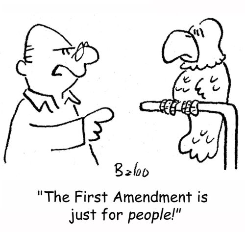 'The First Amendment is just for people!'