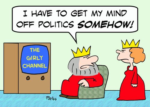 THE GIRLY CHANNEL, 'I have to get my mind off politics somehow!'