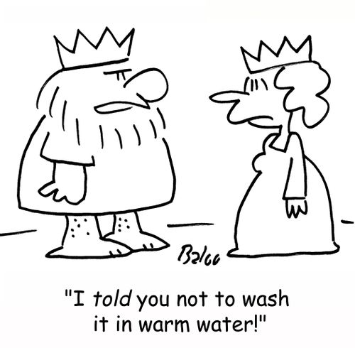 'I TOLD you not to wash it in warm water!'