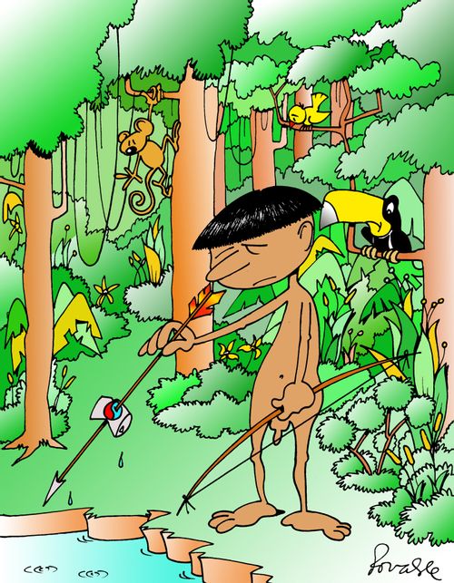 Pollution in the rainforest.