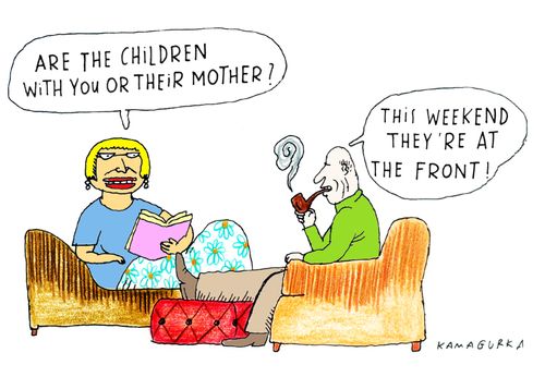 'Are the children with you of their mother?'