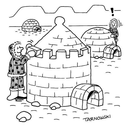 Castle-shaped igloo.