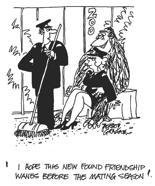 'I hope this new found friendship wanes before the mating season.'