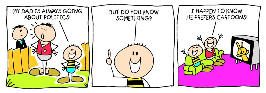 Billy strip: dad likes cartoons.
