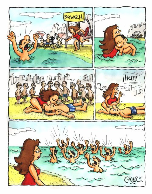 Female lifeguard has lots of male victims