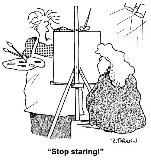 "Stop staring"