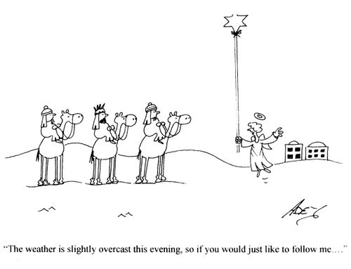 'The weather is slightly overcast this evening, so if you would just like to follow me...'