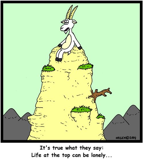 'It's true what they say: Life at the top can be lonely...'