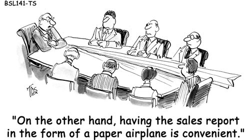'On the other hand, having the sales report in the form of a paper airplane is convenient.'