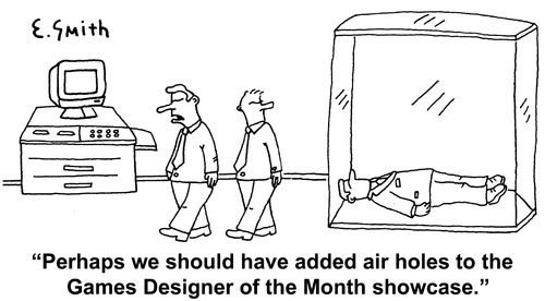 "Perhaps we should have added air holes to the Games Designer of the Month showcase."