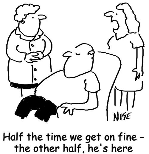 'Half the time we get on fine - the other half, he's here'