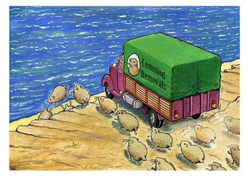 Lemming removal's van - "helping out"