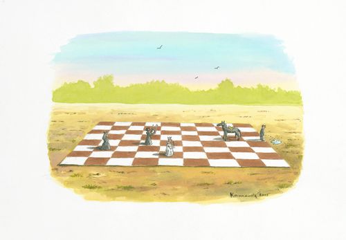 Chess - Knight got off his horse to have a wee.