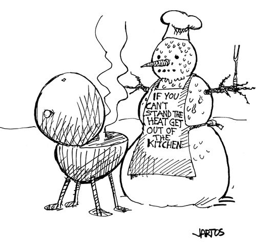 Melting snow man