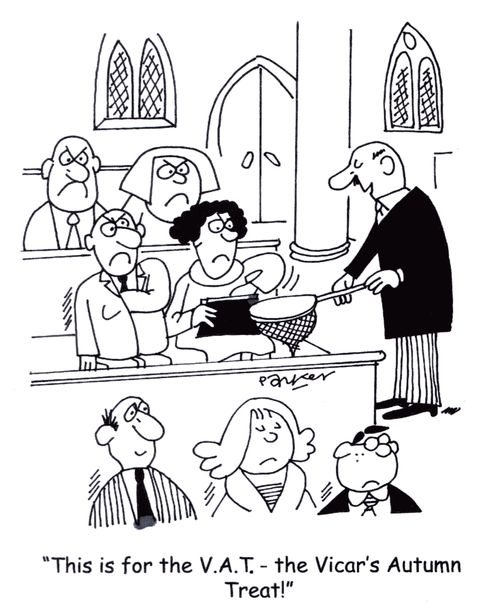 'This is for the V.A.T.- the Vicar's Autumn Treat!'